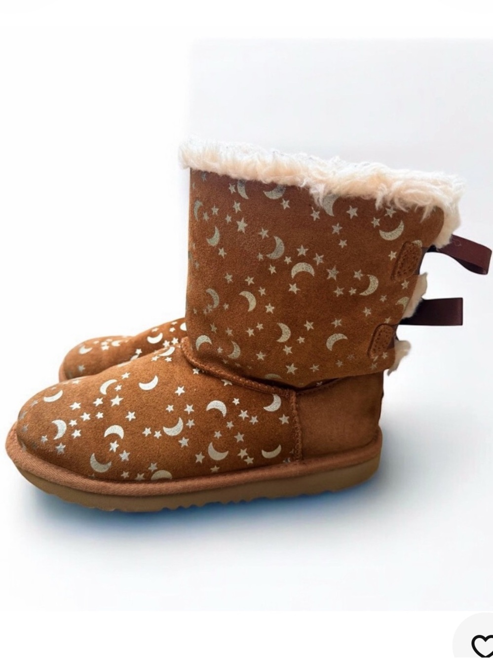 UGG Kids Cozy Moon & Star Brown suede SIZE 4